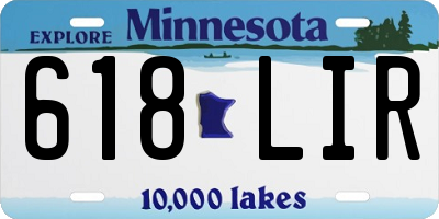 MN license plate 618LIR