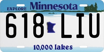 MN license plate 618LIU