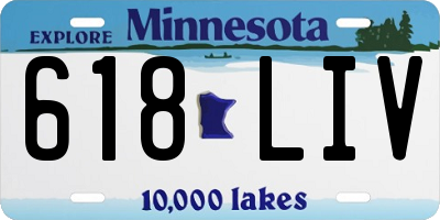 MN license plate 618LIV