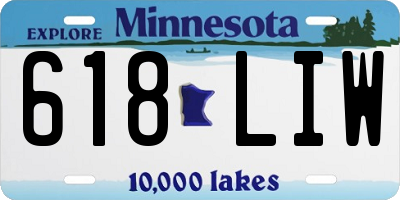 MN license plate 618LIW