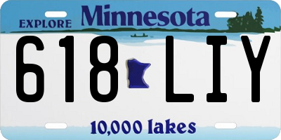MN license plate 618LIY