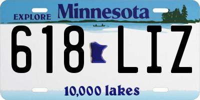 MN license plate 618LIZ