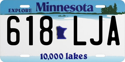 MN license plate 618LJA