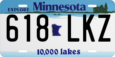 MN license plate 618LKZ