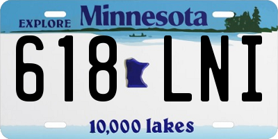 MN license plate 618LNI