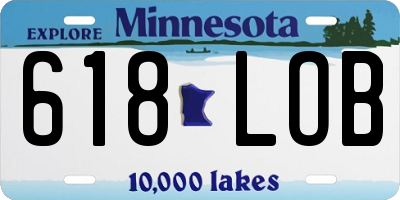 MN license plate 618LOB