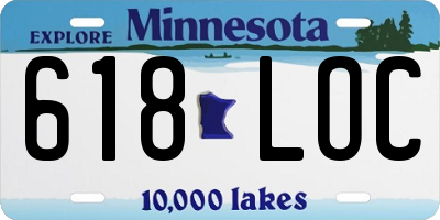 MN license plate 618LOC