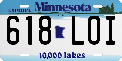 MN license plate 618LOI