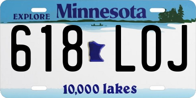 MN license plate 618LOJ