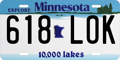MN license plate 618LOK