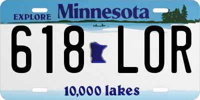 MN license plate 618LOR