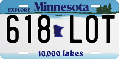 MN license plate 618LOT