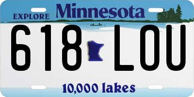 MN license plate 618LOU