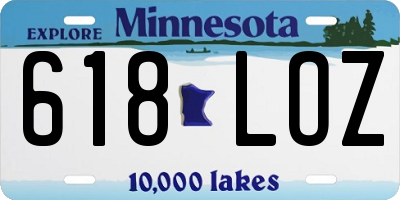 MN license plate 618LOZ