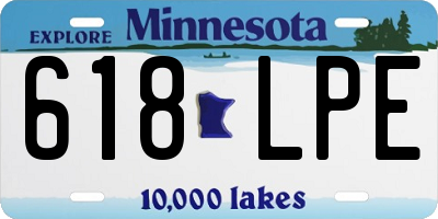 MN license plate 618LPE