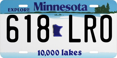 MN license plate 618LRO