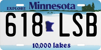 MN license plate 618LSB