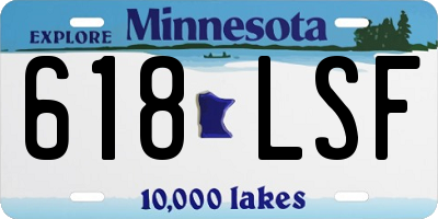 MN license plate 618LSF