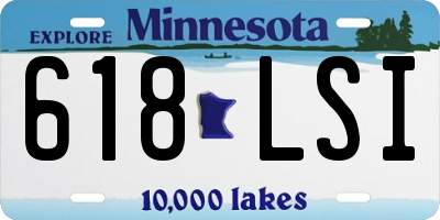 MN license plate 618LSI