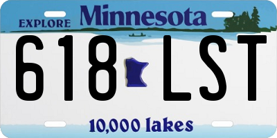 MN license plate 618LST