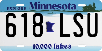 MN license plate 618LSU