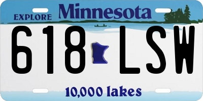 MN license plate 618LSW
