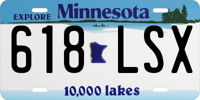 MN license plate 618LSX