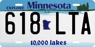 MN license plate 618LTA