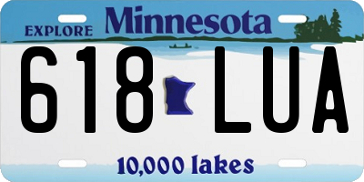 MN license plate 618LUA