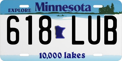 MN license plate 618LUB