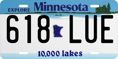 MN license plate 618LUE