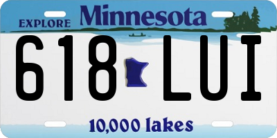 MN license plate 618LUI