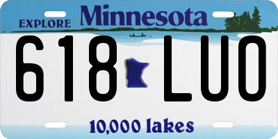 MN license plate 618LUO