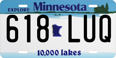 MN license plate 618LUQ