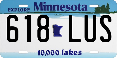 MN license plate 618LUS