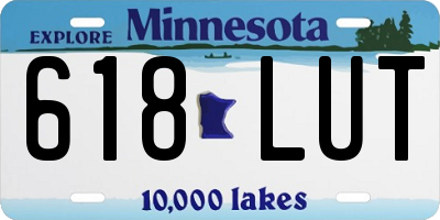 MN license plate 618LUT
