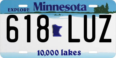 MN license plate 618LUZ