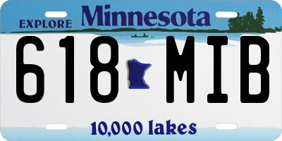 MN license plate 618MIB