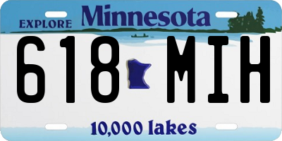 MN license plate 618MIH