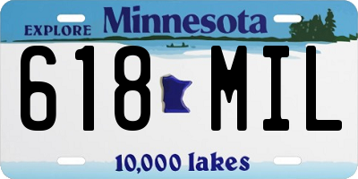 MN license plate 618MIL