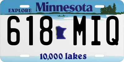 MN license plate 618MIQ