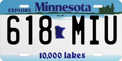 MN license plate 618MIU
