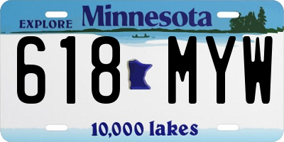 MN license plate 618MYW