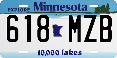 MN license plate 618MZB
