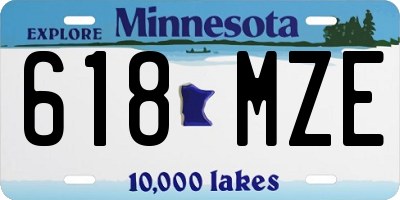 MN license plate 618MZE