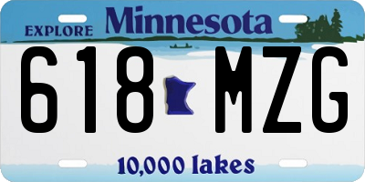 MN license plate 618MZG