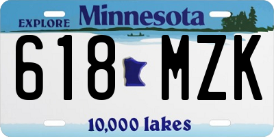 MN license plate 618MZK