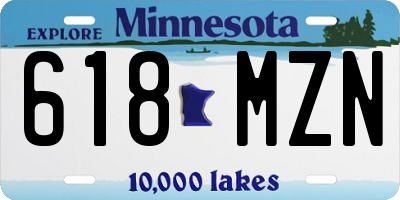 MN license plate 618MZN