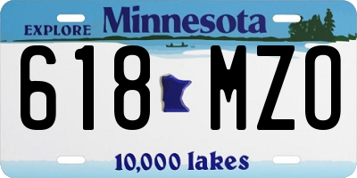 MN license plate 618MZO