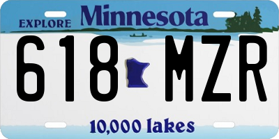 MN license plate 618MZR